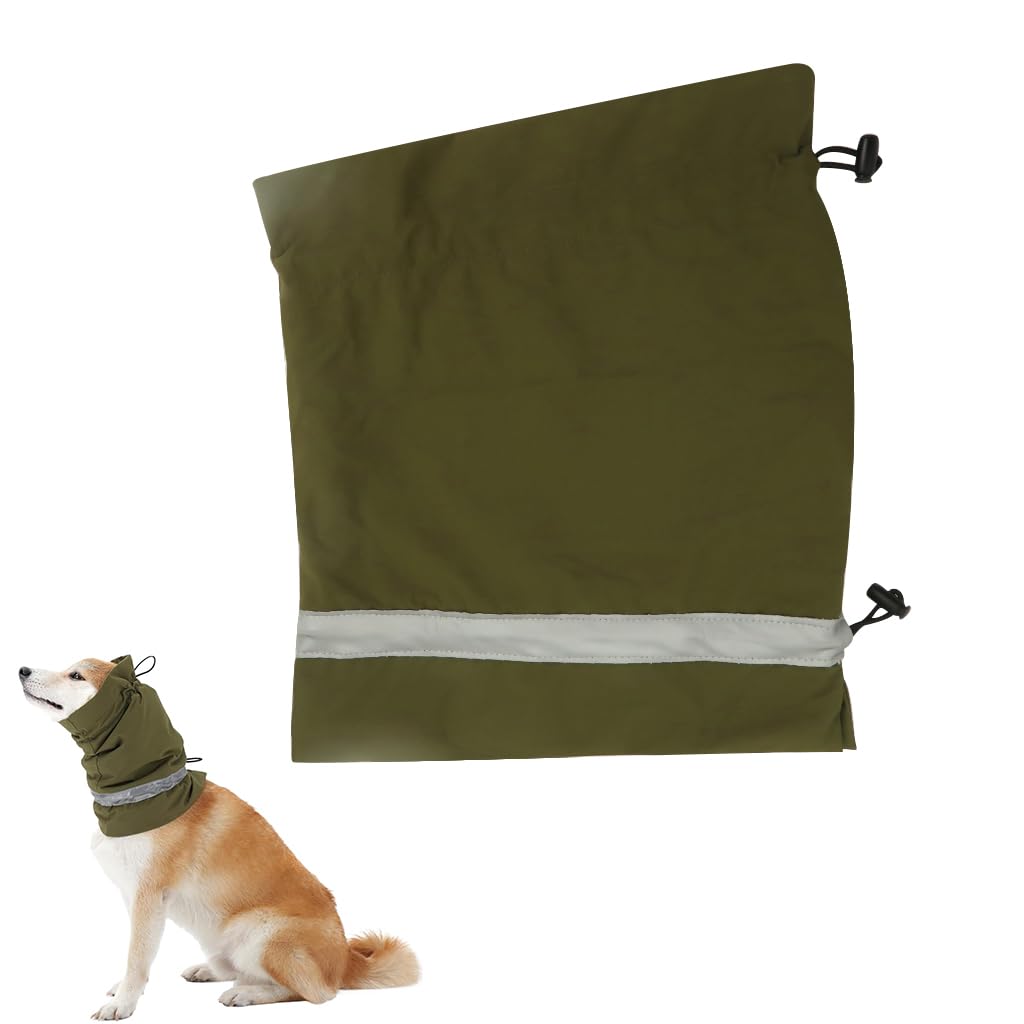 Qpets Pets Comforting Hoodie Ear Muff for Dog Warm Plush Lining Comforting Wrap Outdoor Winter Ear Muff with Reflective Strip Stretchy Adjustable Ear Snood for Dog, Green/M Qpets Pets Comforting Hoodie Ear Muff for Dog Warm Plush Lining Comforting Wrap Outdoor Winter Ear Muff with Reflective Strip Stretchy Adjustable Ear Snood for Dog, Green/M